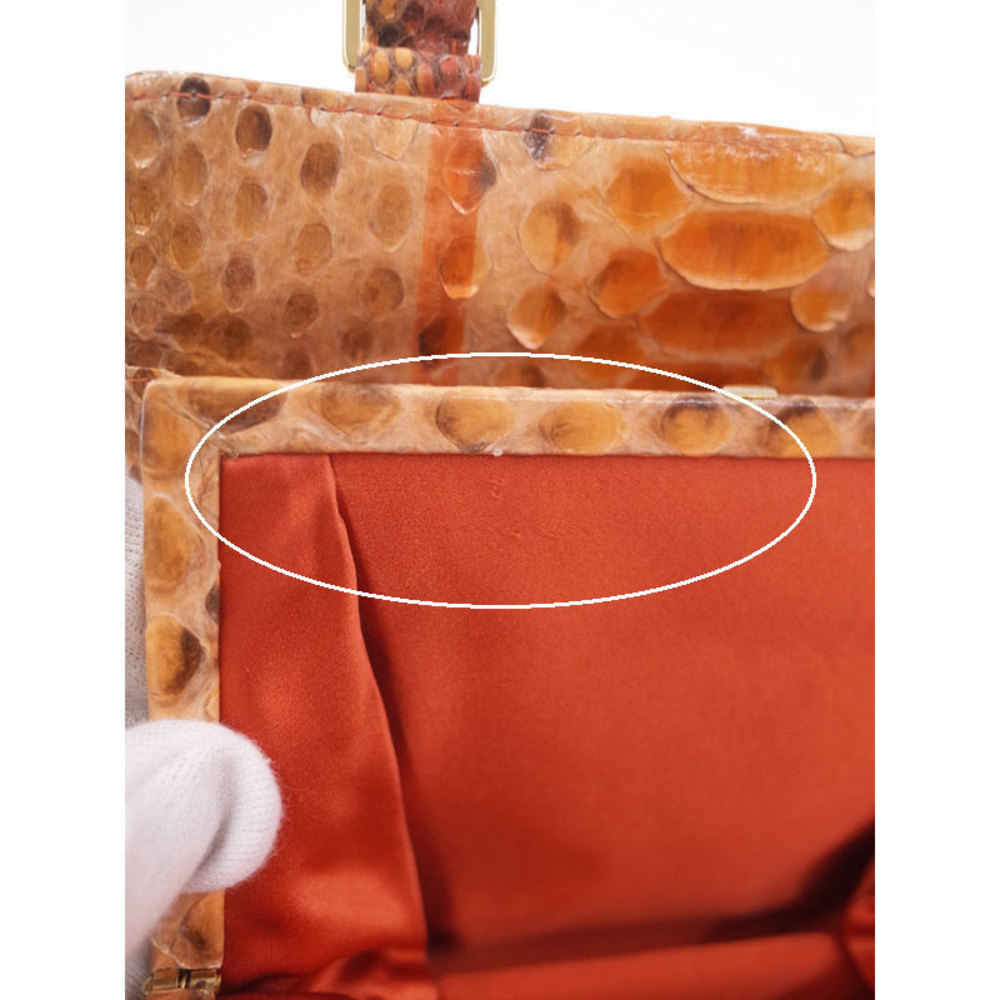 Fendi Python Handbag Brown - image 6
